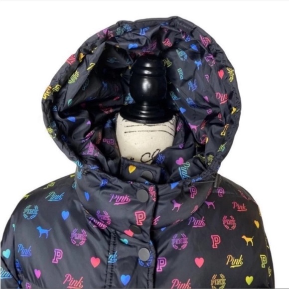 PINK VS RAINBOW PUFFER AND RHINESTONE TEE - Picture 4 of 5